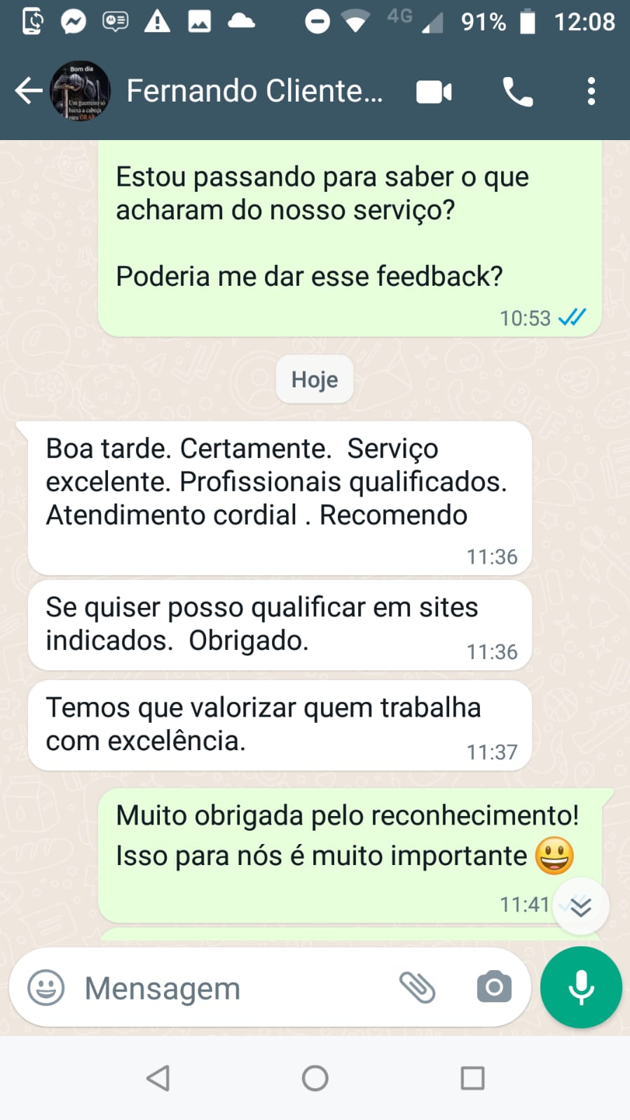 Print WhatsApp de cliente 3